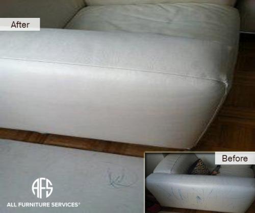 sofa leather cleaning arms color match dyeing ink removal